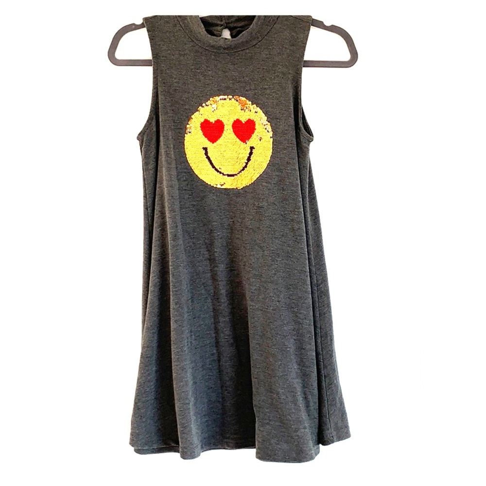 Girls Sleeveless Flip Sequin T-shirt Swing Dress